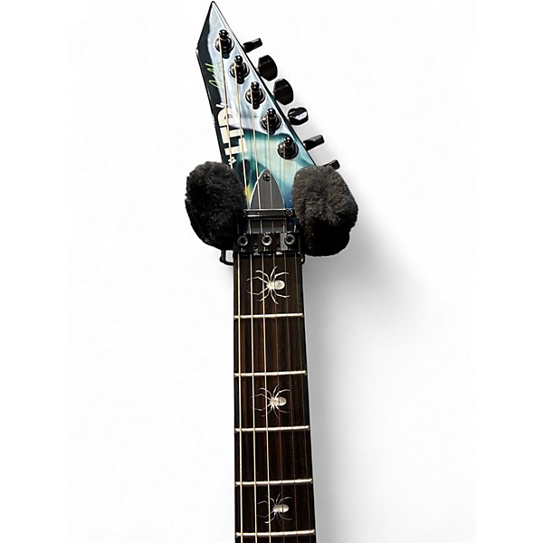 Used ESP LTD Kirk Hammett Signature White Zombie Custom Graphic Solid Body Electric Guitar