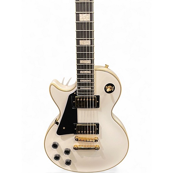 Used Epiphone Les Paul Custom Left Handed Alpine White Electric Guitar