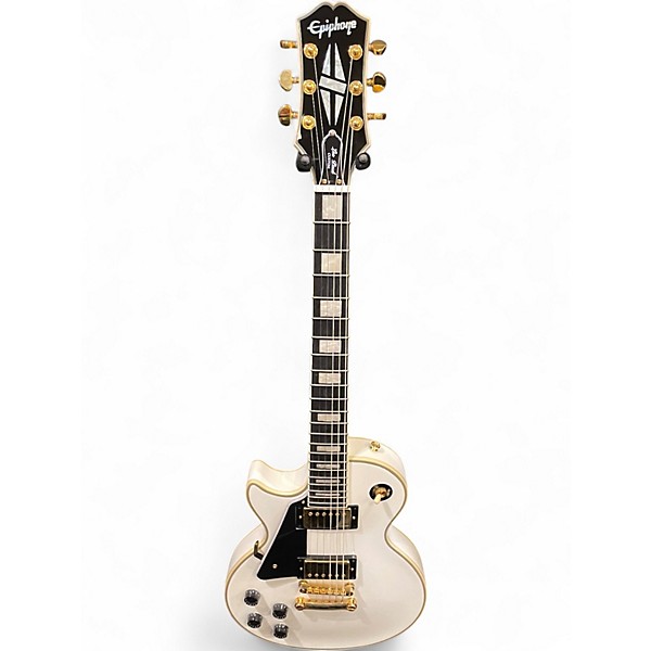 Used Epiphone Les Paul Custom Left Handed Alpine White Electric Guitar