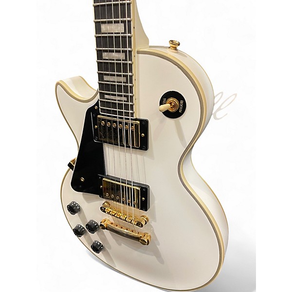 Used Epiphone Les Paul Custom Left Handed Alpine White Electric Guitar