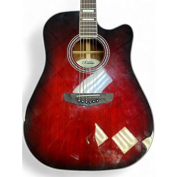 Used D'Angelico PREMIER BOWERY Crimson Red Burst Acoustic Electric Guitar