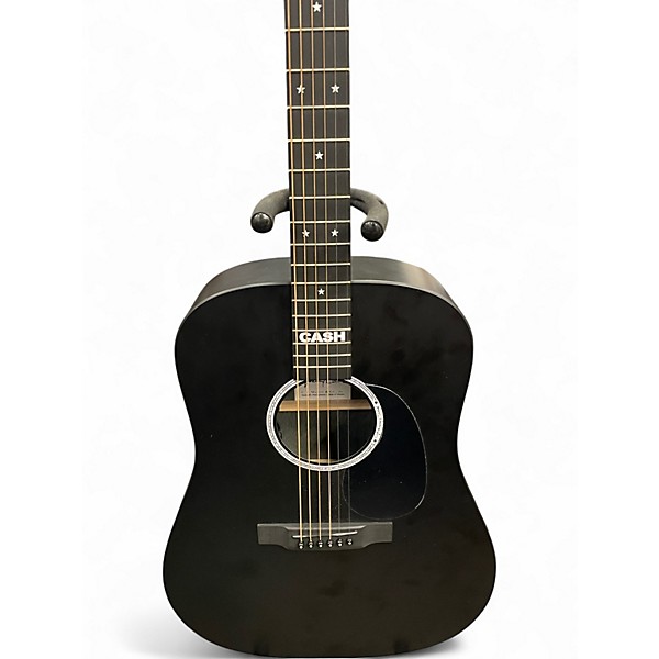 Used Martin DX Johnny Cash Black Acoustic Electric Guitar