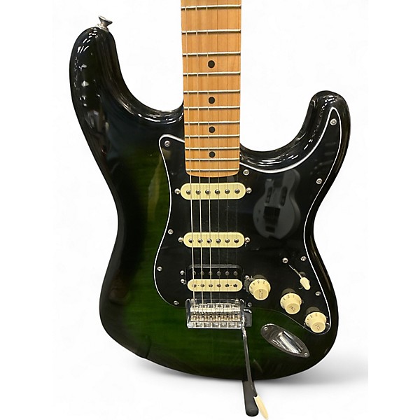 Used 2022 Fender Player Stratocaster HSS PLUS TOP GREEN BURST Solid Body Electric Guitar