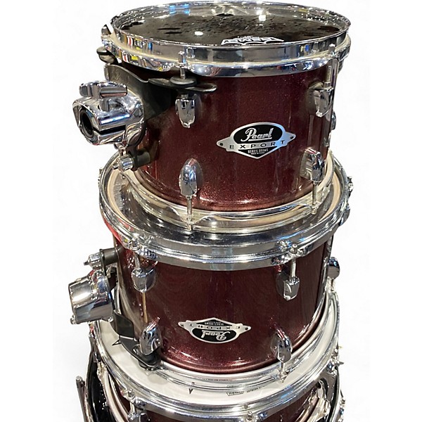 Used Pearl 5 Piece Export Red Drum Kit