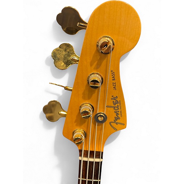 Used 2021 Fender 75th Anniversary Commemorative American Jazz Bass 2 Color Bourbon Burst Electric Bass Guitar
