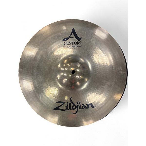 Used Zildjian 14in A Custom Mastersound Hi Hat Pair Cymbal