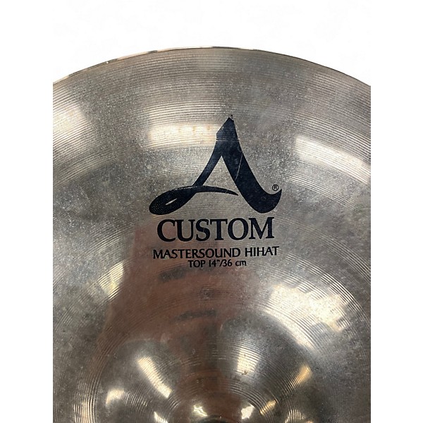 Used Zildjian 14in A Custom Mastersound Hi Hat Pair Cymbal