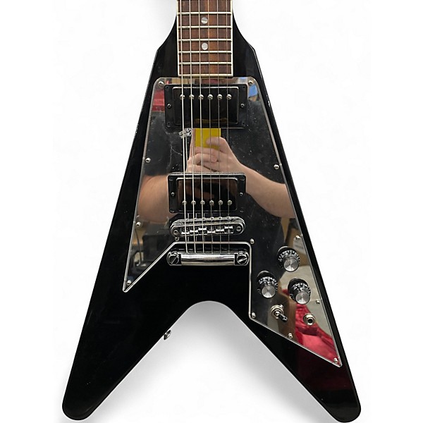 Used 2022 Gibson 70'S FLYING V MIRROR BLACK Solid Body Electric Guitar