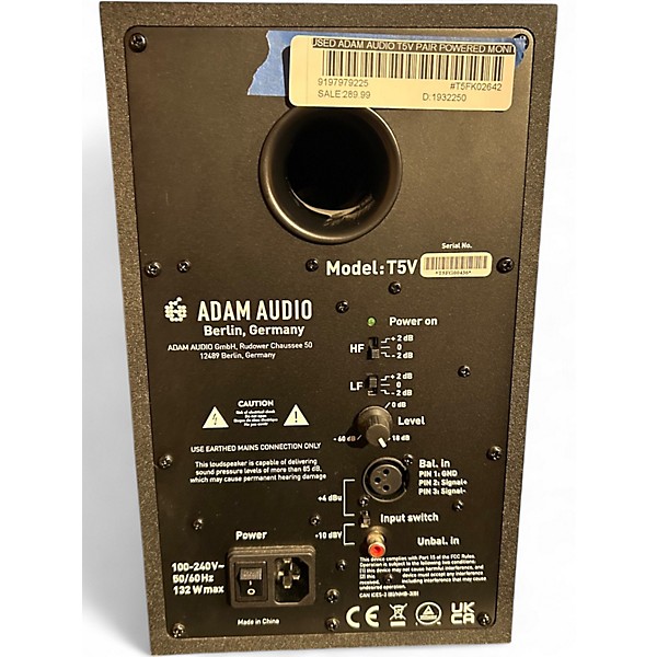 Used ADAM Audio T5V PAIR Powered Monitor