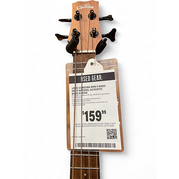 Used Cordoba Mini II Bass MH-E Natural Acoustic Bass Guitar