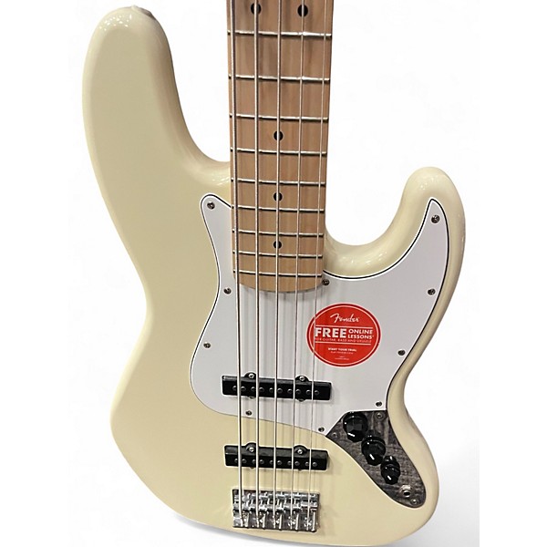 Used Squier Affinity Jazz Bass V 5 String Olympic White Electric Bass Guitar
