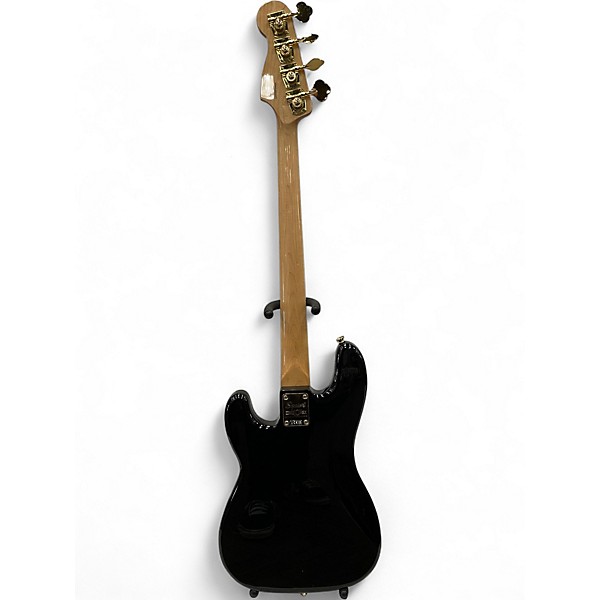 Used 2022 Squier 40th Anniversary Precision Bass Gold Edition Black Electric Bass Guitar