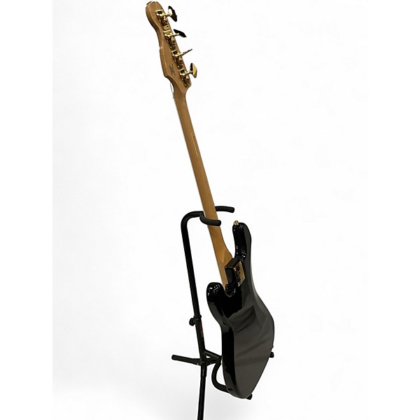 Used 2022 Squier 40th Anniversary Precision Bass Gold Edition Black Electric Bass Guitar