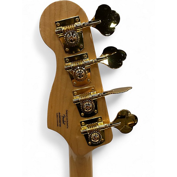 Used 2022 Squier 40th Anniversary Precision Bass Gold Edition Black Electric Bass Guitar