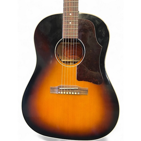 Used 2021 Epiphone Inspired by Gibson J-45 Aged Vintage Sunburst Acoustic Electric Guitar