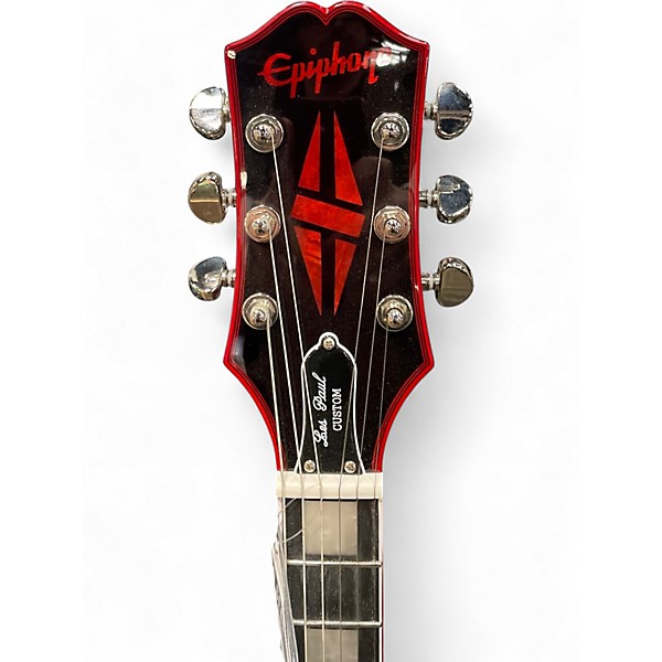 Used Epiphone les paul custom widow Crimson Red Trans Solid Body Electric Guitar