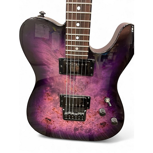 Used Schecter Guitar Research PT STANDARD DIAMOND SERIES PURPLE BURL BURST Solid Body Electric Guitar