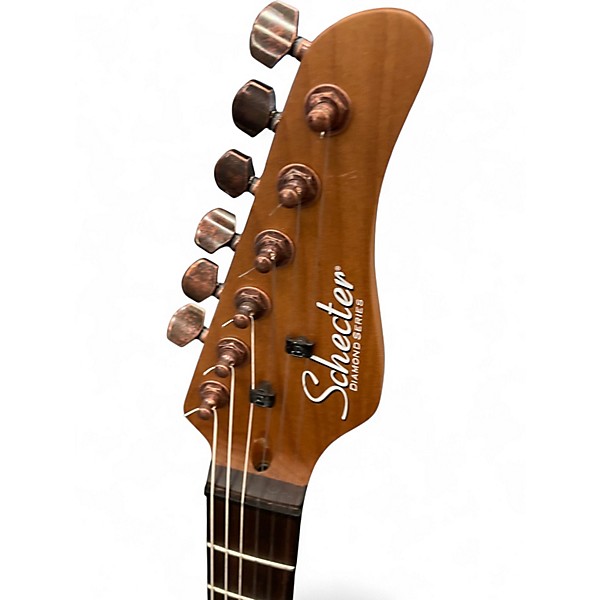 Used Schecter Guitar Research PT STANDARD DIAMOND SERIES PURPLE BURL BURST Solid Body Electric Guitar