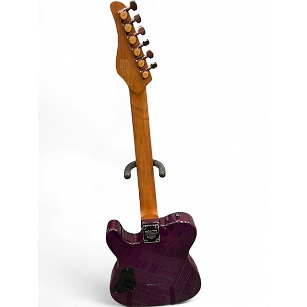 Used Schecter Guitar Research PT STANDARD DIAMOND SERIES PURPLE BURL BURST Solid Body Electric Guitar