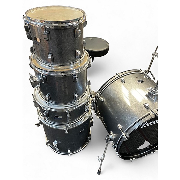 Used Ludwig 5 Piece backbeat complete Silver Sparkle Drum Kit