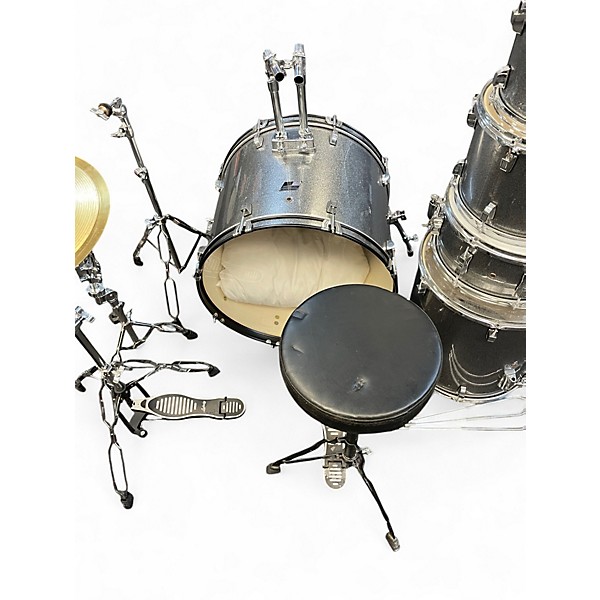 Used Ludwig 5 Piece backbeat complete Silver Sparkle Drum Kit