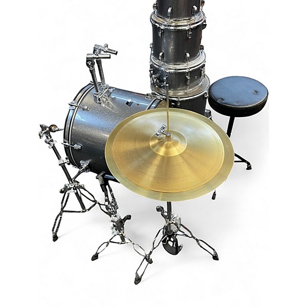 Used Ludwig 5 Piece backbeat complete Silver Sparkle Drum Kit