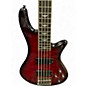 Used Schecter Guitar Research Stiletto Extreme 5 String Crimson Red Trans Electric Bass Guitar
