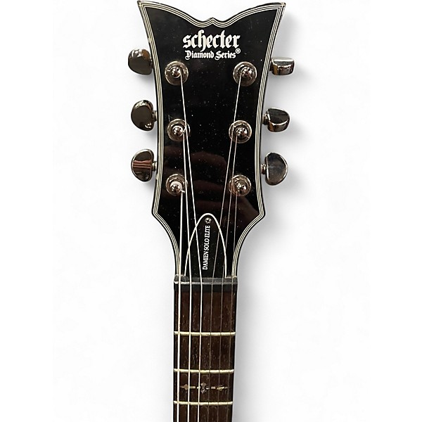 Used Schecter Guitar Research Damien Elite Solo Trans Black Solid Body Electric Guitar