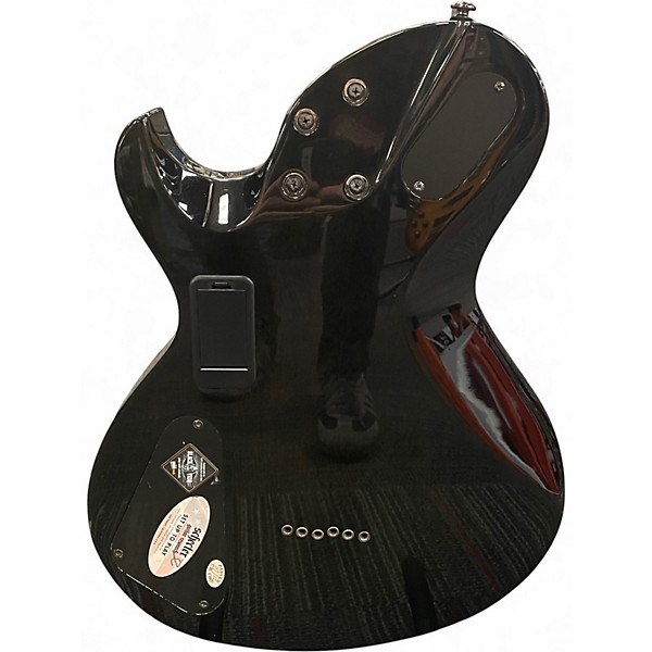 Used Schecter Guitar Research Damien Elite Solo Trans Black Solid Body Electric Guitar