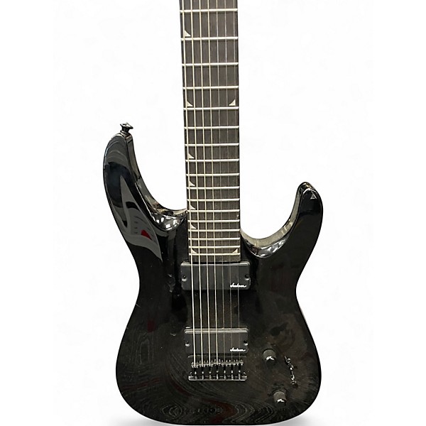 Used Jackson JS22-7 Dinky 7 String Satin Black Solid Body Electric Guitar