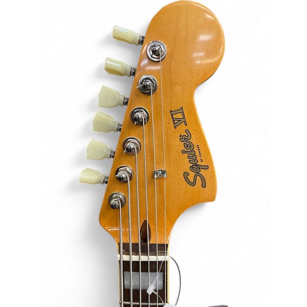 Used Squier Vintage Modified Bass VI Black Electric Bass Guitar