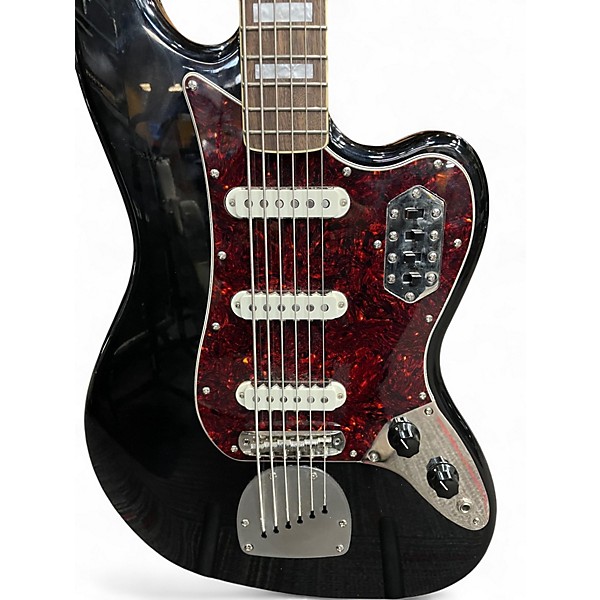 Used Squier Vintage Modified Bass VI Black Electric Bass Guitar