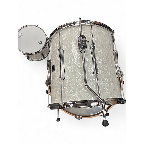 Used British Drum Co. 3 Piece Lounge marine white pearl Drum Kit