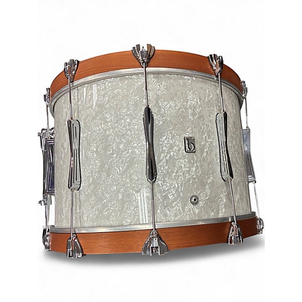 Used British Drum Co. 3 Piece Lounge marine white pearl Drum Kit