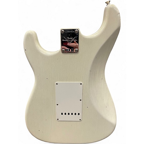 Used Fender 1963 Aged Custom Shop Journeyman Stratocaster Aged Relic Oly Olympic White Solid Body Electric Guitar