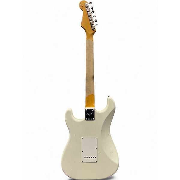Used Fender 1963 Aged Custom Shop Journeyman Stratocaster Aged Relic Oly Olympic White Solid Body Electric Guitar