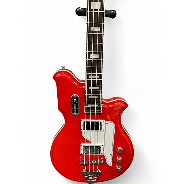 Used Eastwood Airline Map Red Electric Bass Guitar