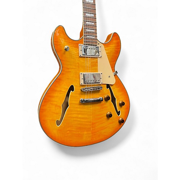 Used Harley Benton HB-35 Plus Lemon Drop Hollow Body Electric Guitar