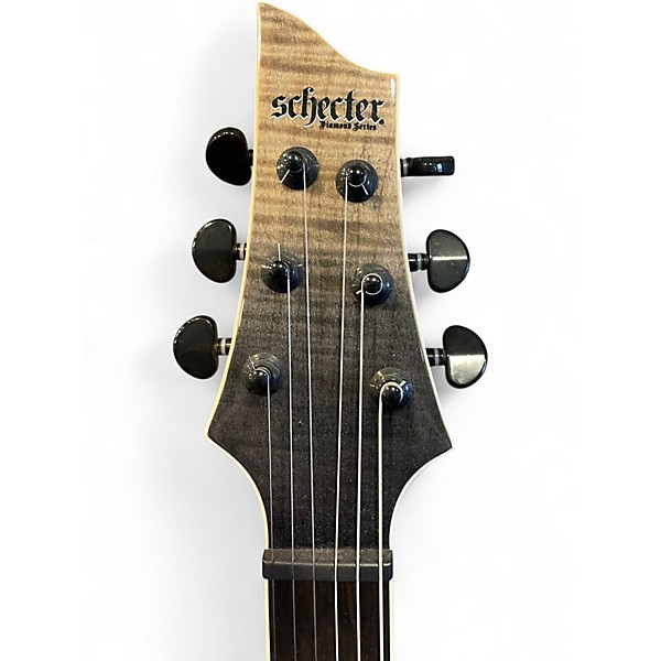 Used Schecter Guitar Research C1 SLS Elite Left Handed Black Fade Burst Solid Body Electric Guitar