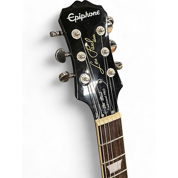 Used Epiphone Les Paul Traditional Pro Black Solid Body Electric Guitar