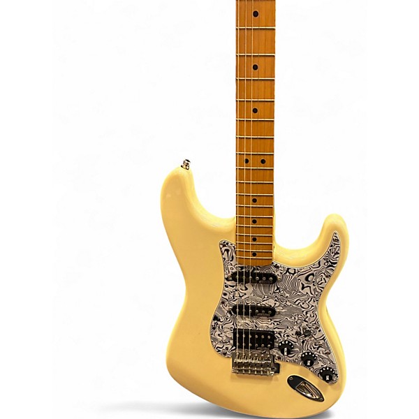 Used 2004 Fender Standard Stratocaster HSS Olympic White Solid Body Electric Guitar