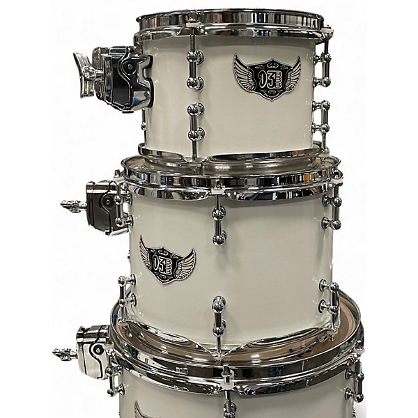 Used D3 Percussion 6 Piece Custom Polar White Drum Kit