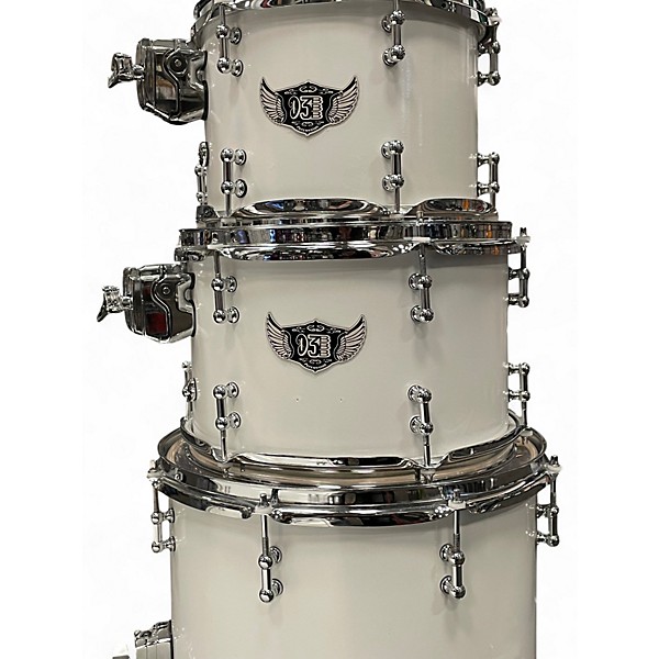 Used D3 Percussion 6 Piece Custom Polar White Drum Kit