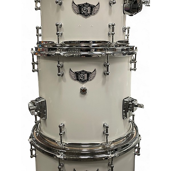 Used D3 Percussion 6 Piece Custom Polar White Drum Kit