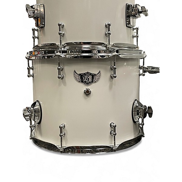 Used D3 Percussion 6 Piece Custom Polar White Drum Kit