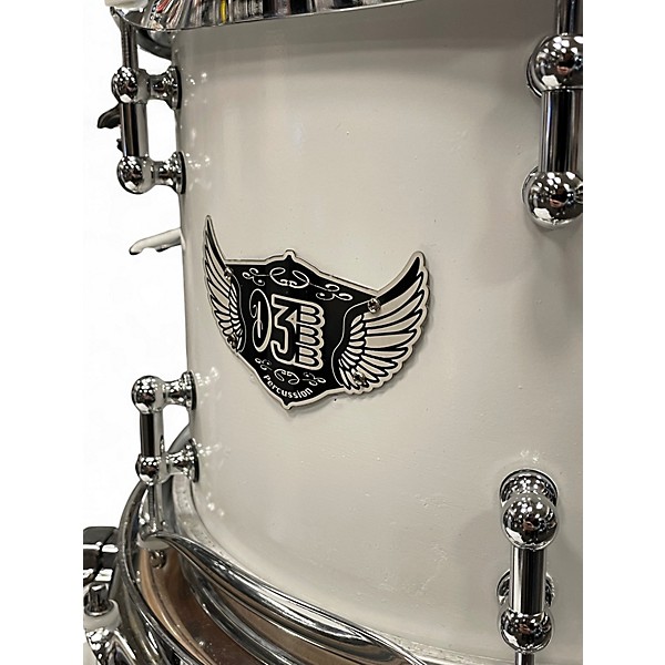Used D3 Percussion 6 Piece Custom Polar White Drum Kit