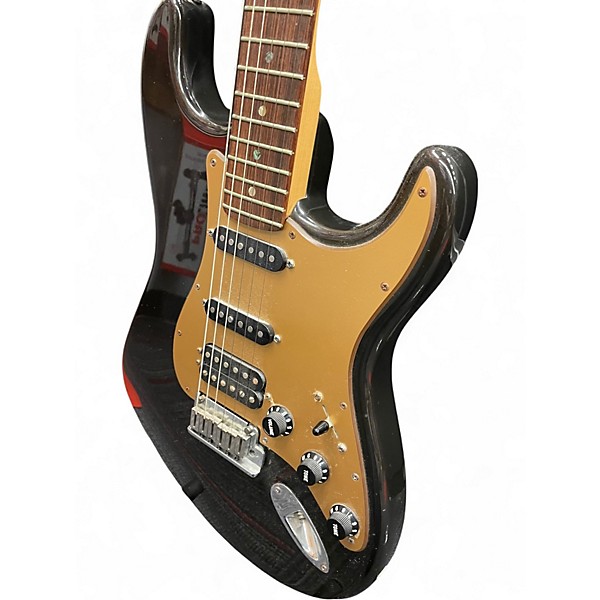 Used Fender Deluxe Stratocaster HSS MONTEGO BLACK Solid Body Electric Guitar