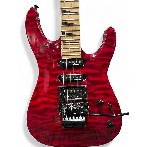 Used Jackson JS34Q Dinky Transparent Red Solid Body Electric Guitar