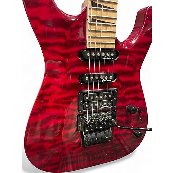 Used Jackson JS34Q Dinky Transparent Red Solid Body Electric Guitar