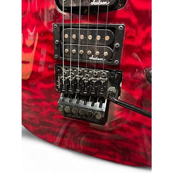 Used Jackson JS34Q Dinky Transparent Red Solid Body Electric Guitar